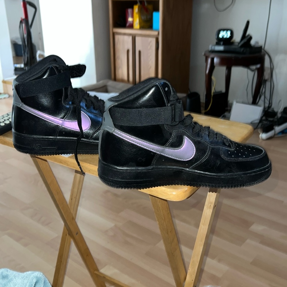 Nike ALL LEATHER AIR JORDANS BLACK WITH LIMITED EDITION HOLOGRAM